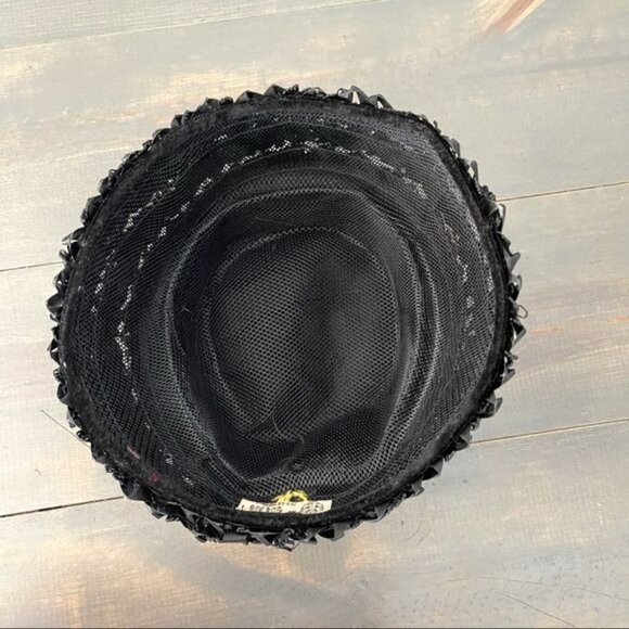 Vintage Union Made Cloche Hat Black Straw main image 4